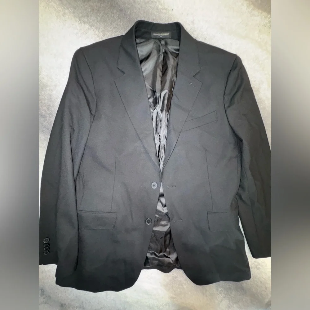 NWOT Banana Republic Black Tailored Fit Classic Blazer Suit Jacket 40 Short‎ S